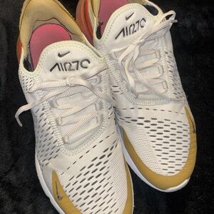 Nike Women’s White and Mustard Air270 Mesh Sneakers